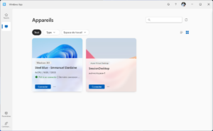 Bureau virtuel - Windows App connecte Azure Virtual Desktop